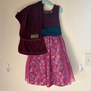 Matilda Jane Burgundy and Pink Geometric Dress